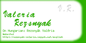 valeria rezsnyak business card