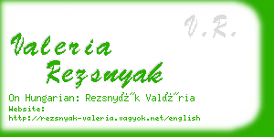 valeria rezsnyak business card